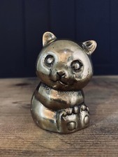 Solid Brass Bear, Cute Small Solid Brass Paperweight Figurine