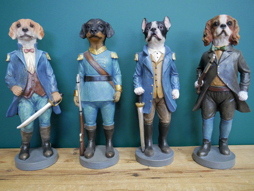 Set military dog statues - set,