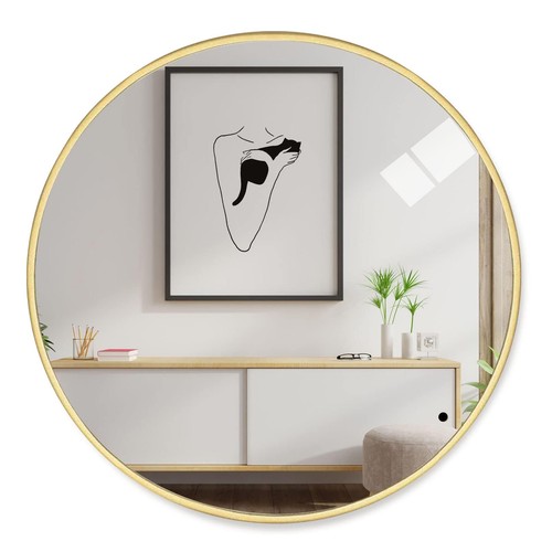 50cm gold round wall mirror - gold,