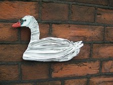 Driftwood and twine swan