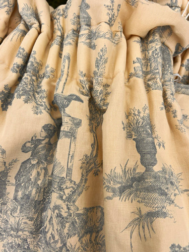 Pair handmade blue toile - toile, de