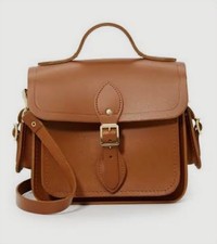 Cambridge Satchel Company, The Small Traveller Leather Bag, Tan Crossgrain. Vgc