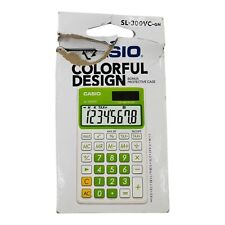Casio Green & White Calculator Pocket Calculator Wallet Purse Size SL-300VC-GN