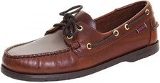 Sebago Endeavor Mens Boat Shoes Slip On Casual Brown Lace Up Summer UK 9