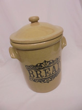 VINTAGE MOIRA STONEWARE HANDCRAFTED BREAD BIN CROCK  LARGE
