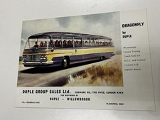 Duple Dragonfly Luxury Coach Brochure 1963 Bedford/AEC 49 Seater Sales Leaflet