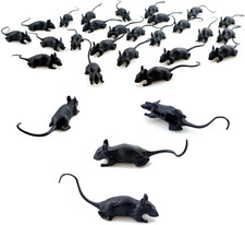 25 PCS Black Plastic Fake Rats for Prank Party