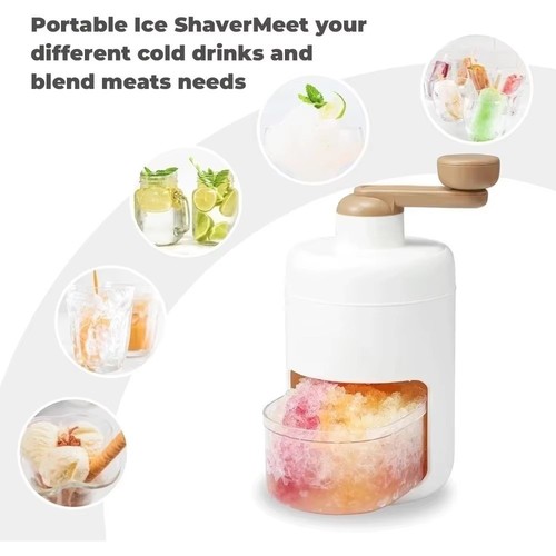 Portable crank ice - crank, crusher