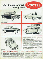 Advertising 1222 1961 Rootes Humber Super Snipe Alpine Rapier