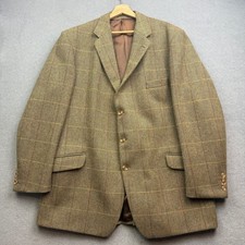 Cordings of Piccadilly Tweed Jacket Men 48 Green Windowpane Wool Hacking Sport