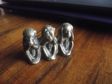 Vintage solid brass three wise