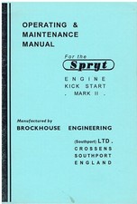 BROCKHOUSE 98cc SPRYT Mk2 ENGINE INSTRUCTION & MAINTENANCE MANUAL (REPRO)