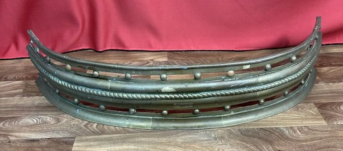 Brass fireplace fender curved - fender,