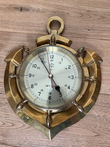 Vintage brass ships clock - vintage,