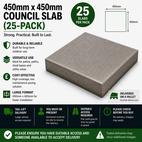 450mm council slab - 450mm,