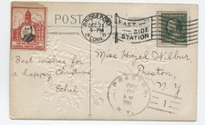 1911 card Bridgeport CT William McKinley seal; Preston NY doane cancel [7010.13]