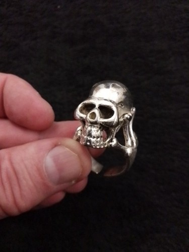 Silver skull ring - skull,