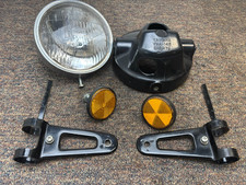 1980 1981 Yamaha DT175 OEM Headlight Head Light Lamp Case Lens Bulb Mount Arms