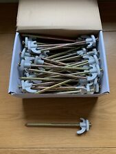 50 x Heavy Duty Hard Ground Rock Peg With Grey Hook Top Camping Awning Tent 20cm