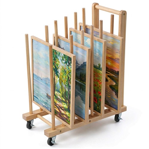 Wooden art storage rack with - wooden,