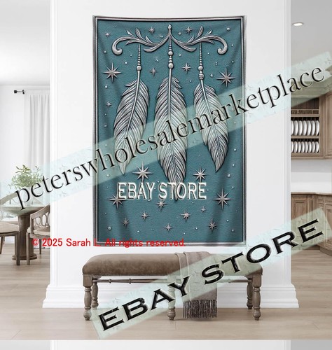 Boho feather wall tapestry - feather,