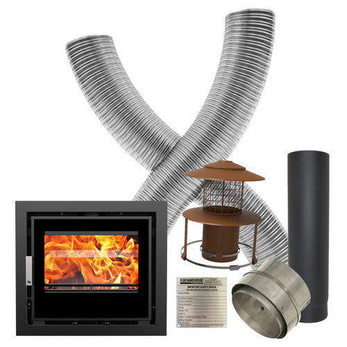 Wood burning inset stove - inset,