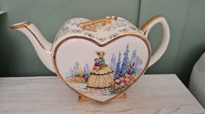 Vintage 1940's Lingard Webster Crinoline Lady Heart & Key Shaped Teapot.
