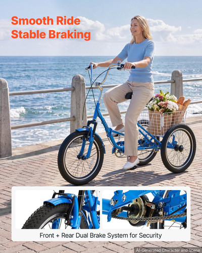 Folding adult tricycle - folding,