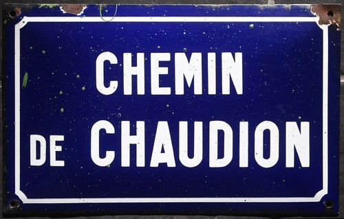 Old french enamel street road - french,