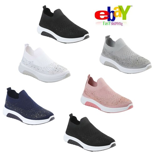 Ladies diamante trainers gym - diamante,