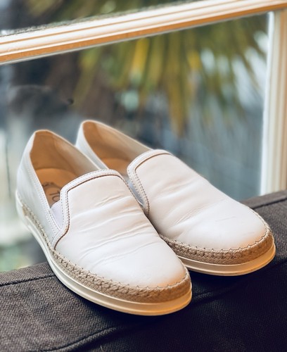 Tod white leather slip on - leather,