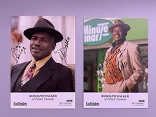EastEnders Patrick Trueman Rudolph Walker Signed Cast Cards x2 Undedicated