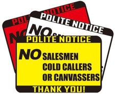 NO SALESMAN COLD CALLERS