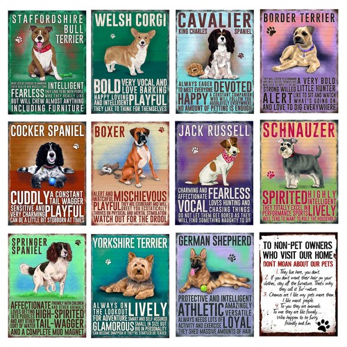 Dogs retro style metal - retro,