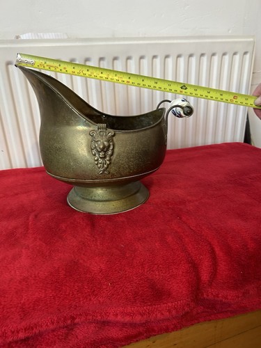 Vintage brass coal scuttle - vintage,