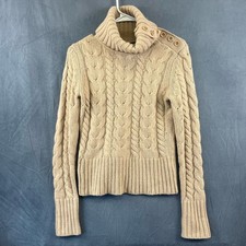 Banana Republic Sweater Angora Rabbit Hair / Lamb's Wool Cable Knit Turtleneck