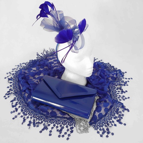 Royal blue fascinator - blue, &