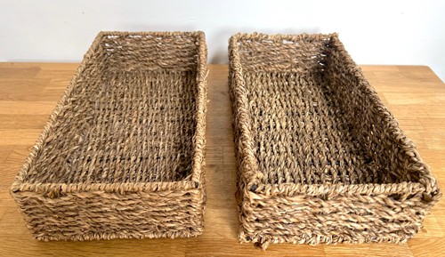 Woven seagrass baskets - 2x,
