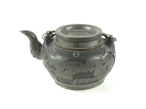 Antique chinese pewter dragon - antique,