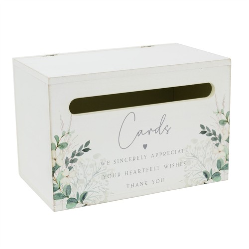 Wedding card box white wooden - card,