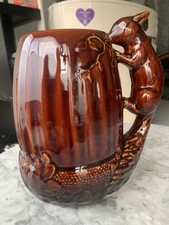 Sylvac Vintage Large Acorn and Squirrel Jug Treacle Brown