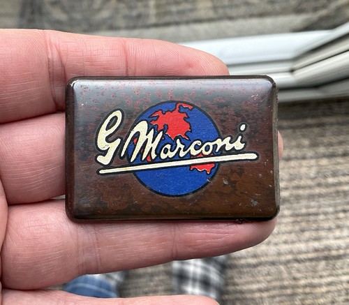 Vintage marconi metal badge - marconi,
