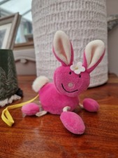 Jellycat Posing Pets Pink Bunny Rabbit Yellow Lead