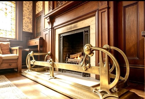 Antique brass fire - an,
