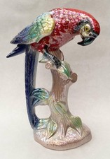 Vintage Jema Holland Scarlet Macaw Parrot Figurine No.825 Lustre Glaze 28cm