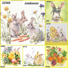 6 x  Easter Mixed Paper Napkins,Decoupage/Craft/Vintage/ Peter Rabbit/art