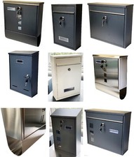 Wall Mounted Stainless Steel Post Box Postbox Lockable Outside Letter Mail Keys