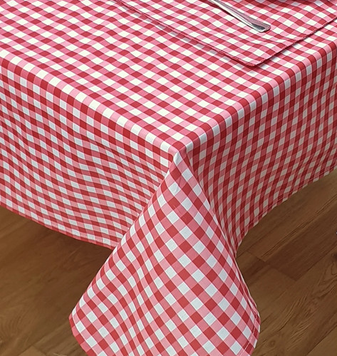 Gingham check red white - gingham,