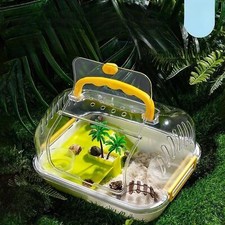 Turtle Tank Aquarium Turtle Terrarium Indoor Decor Hideout with Lid