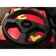 MOMO EVO 3 STEERING WHEEL 3 SPOKE LEATHER 14"INCH UNIVERSAL